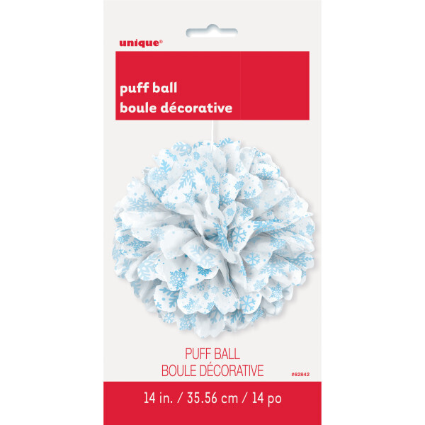 Shimmer Snowflake 14" Puff Decor-Unique