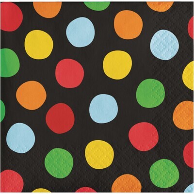 Polka Dot Birthday Beverage Napkins