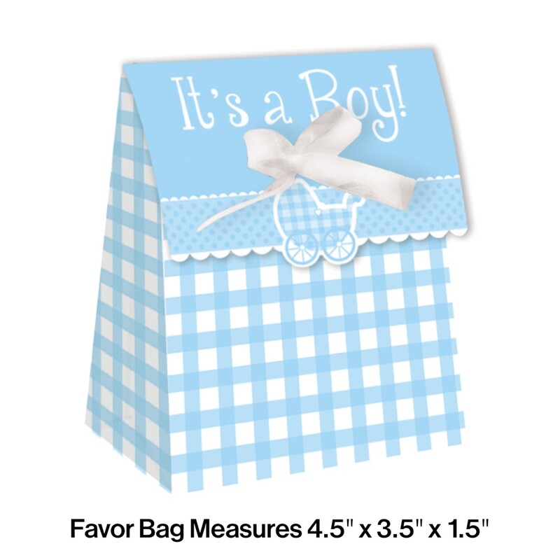Gingham Boy Favor Bags