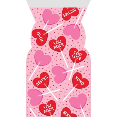 Heart Shaped Treats with Zipper large cello bags