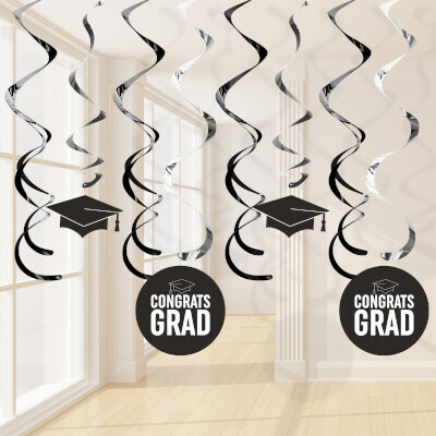 Congrats Grad Split Dizzy Danglers White
