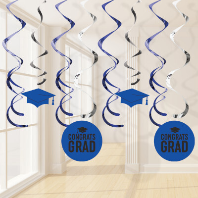 Congrats Grad Split Dizzy Danglers Cobalt Blue