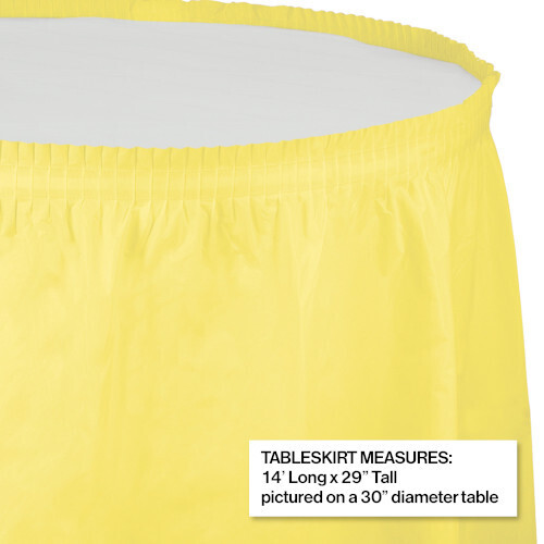 Mimosa plastic tableskirt 14 feet x 29 inches