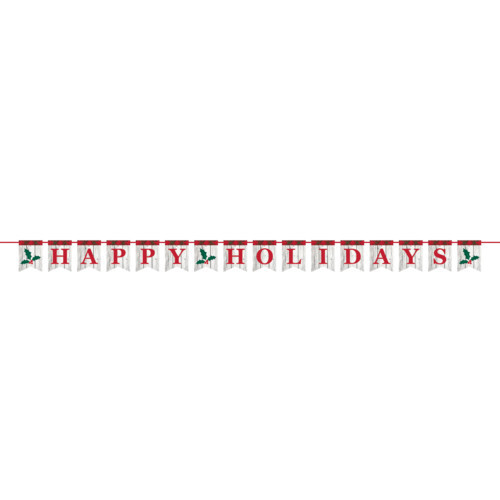 Happy Holidays Ribbon Pennant Banner