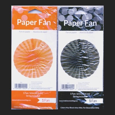Orange and Black Paper Fans