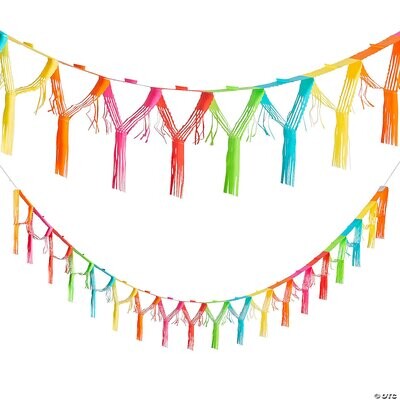 Rainbow Fringe Tissue Garland Multi Color