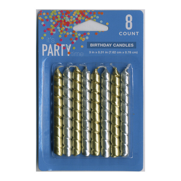 Birthday Candles Gold and Silver Spiral