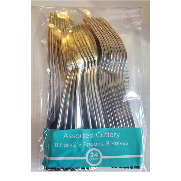 Gold, Silver and Black Assorted Cutlery