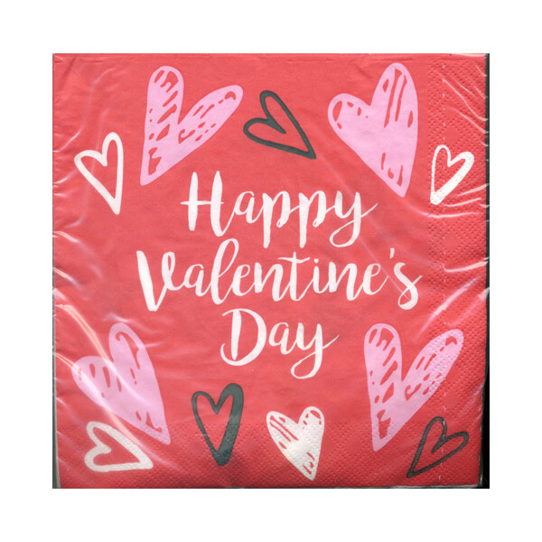 Hand Drawn Valentine High Count Luncheon Napkins