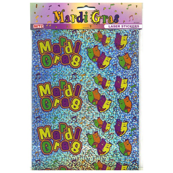 Mardi Gras Laser Stickers-Unique