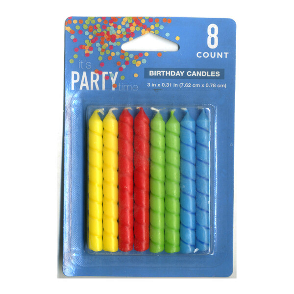 Twisted Primary Birthday Candles