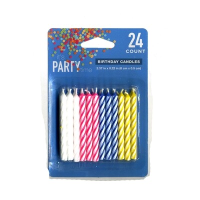 Birthday Candles Assorted Color Spiral
