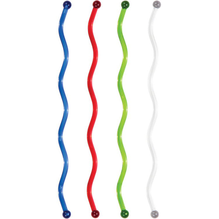 Wavey Assorted Color Plastic 7" Stirrers