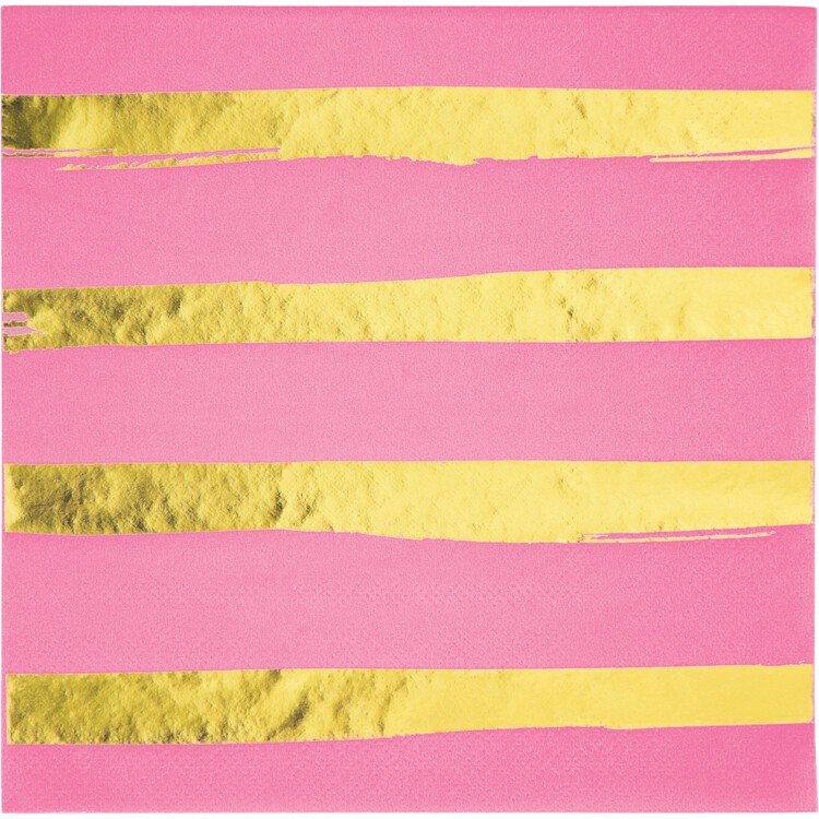Candy Pink Foil Stamp Luncheon Napkins