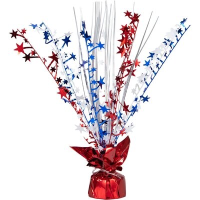 Red, Silver and Blue Foil Spray Centerpiece