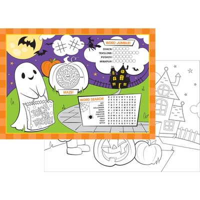 Halloween Scene Activity Placemat w/stickers
