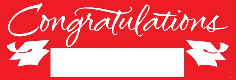 Congrats Grad Giant Banner Red