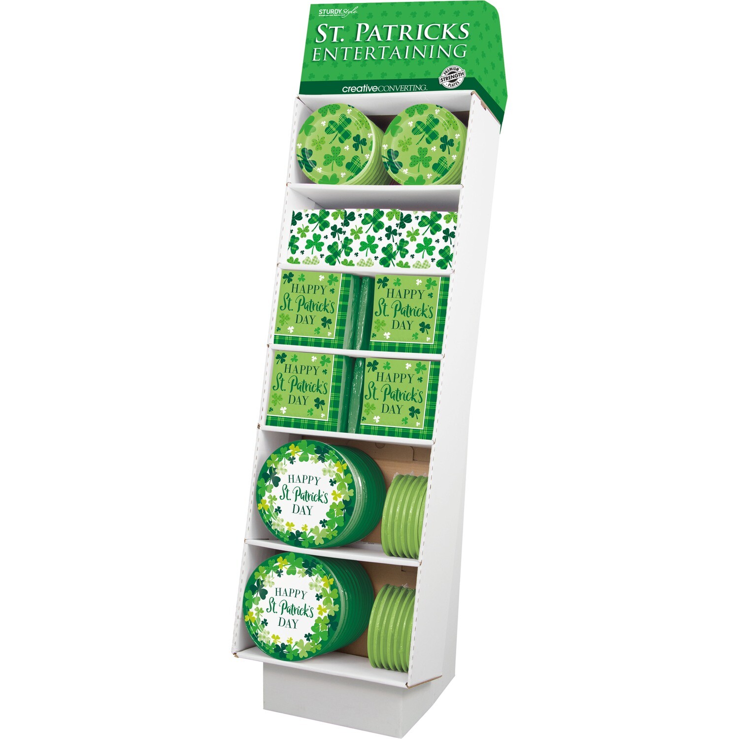 Patterned Shamrocks 142pc Floor Display