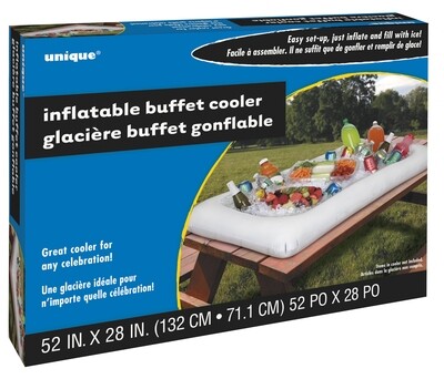 Inflatable White Buffet Cooler 58" x 28"