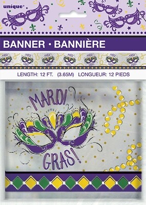 Jazzy Mardi Gras Foil Banner 12ft