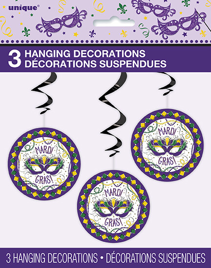 Jazzy Mardi Gras Hanging Swirl Decor