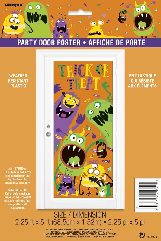 Silly Halloween Monster Door Sign 27" x 60"