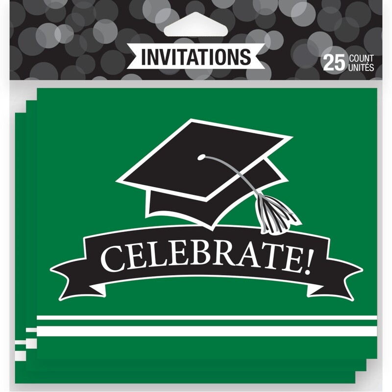 School Spirit High Count Invites 25ct Green
