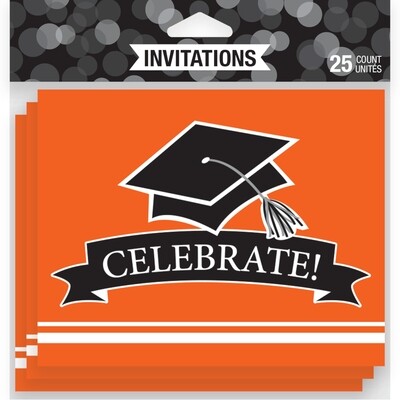 School Spirit High Count Invites 25ct Orange