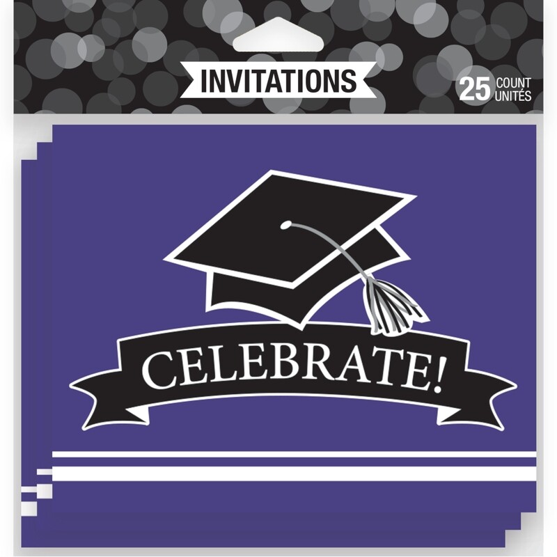 School Spirit High Count Invites 25ct Purple