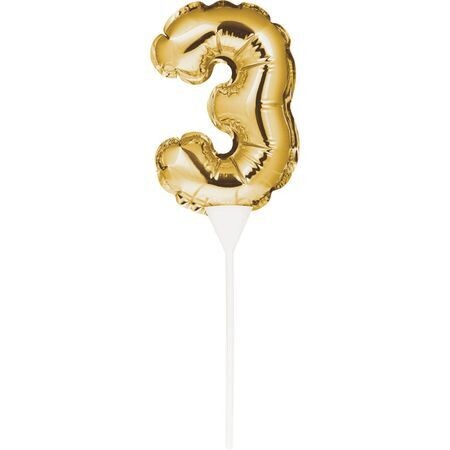 Gold Balloon Cake Topper Three