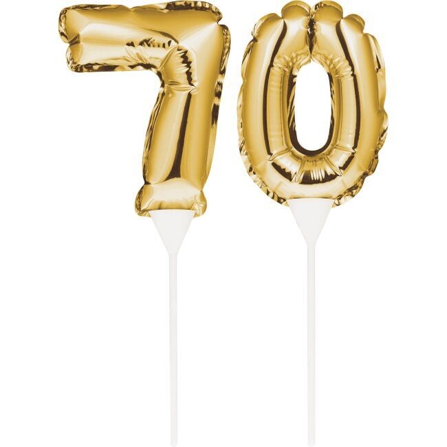 Gold Balloon Cake Topper 70th