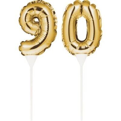 Gold Balloon Cake Topper 90th