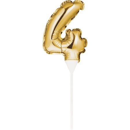 Gold Balloon Cake Topper Four