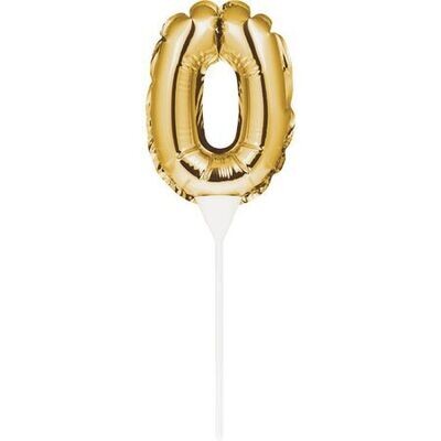 Gold Balloon Cake Topper Zero