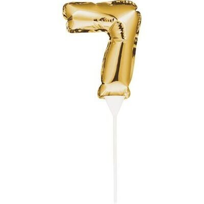 Gold Balloon Cake Topper Seven