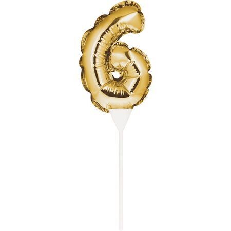 Gold Balloon Cake Topper Six