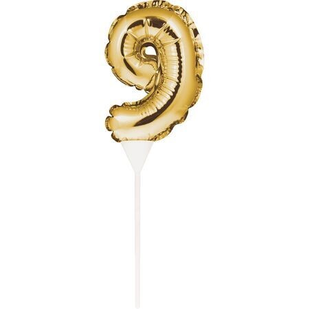 Gold Balloon Cake Topper Nine