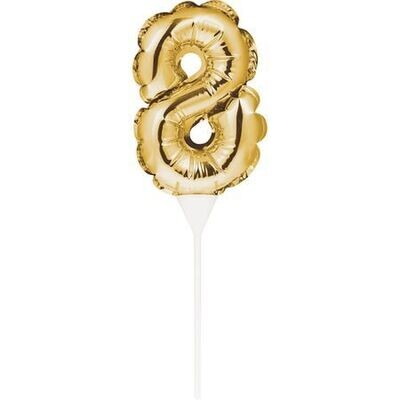 Gold Balloon Cake Topper Eight