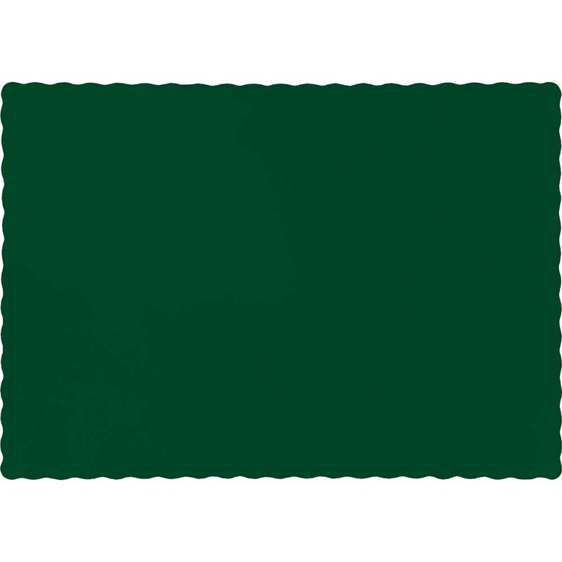 Hunter Green Scalloped placemats  9.5" X 13.375"