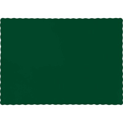 Hunter Green Scalloped placemats 9.5" X 13.375"