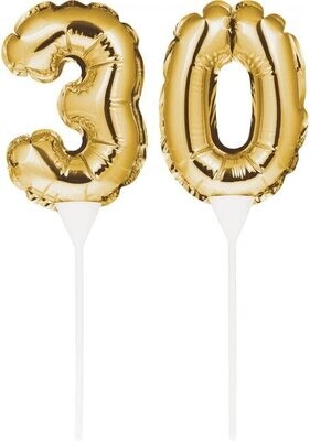 Gold Balloon Cake Topper 30th