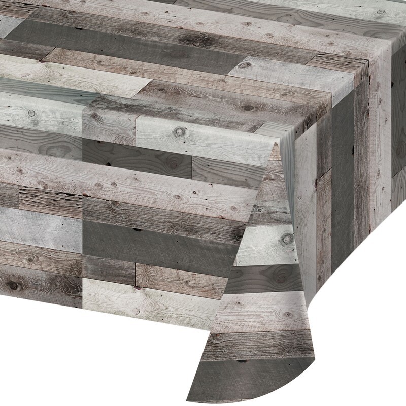 Mixed Woods Plastic Table Cover