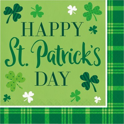 Patterned Shamrocks Luncheon Napkins