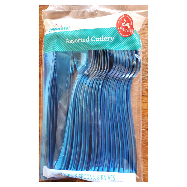 Blue Metallic Assorted Cutlery-20