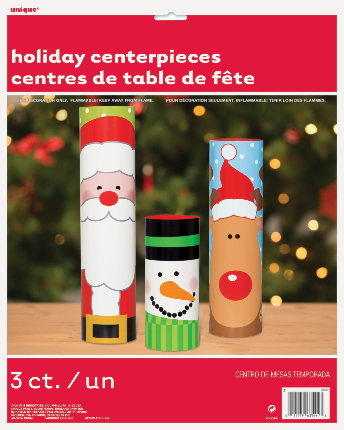 HoHoHo Christmas Cylinder Centerpiece Containers