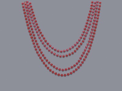 Red Metallic 32" Beads