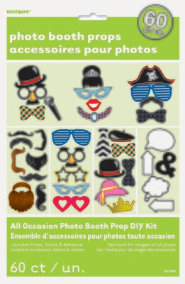 General Photo Booth Props Kit 60 Pieces