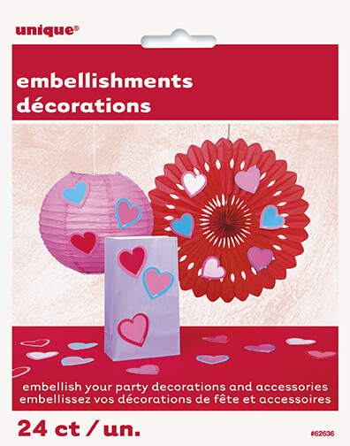 Valentines Day Heart Party Embleshments