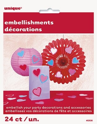 Valentines Day Heart Party Embleshments
