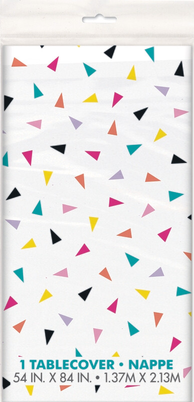 Triangle Confetti Birthday Tablecover 54" X 84"